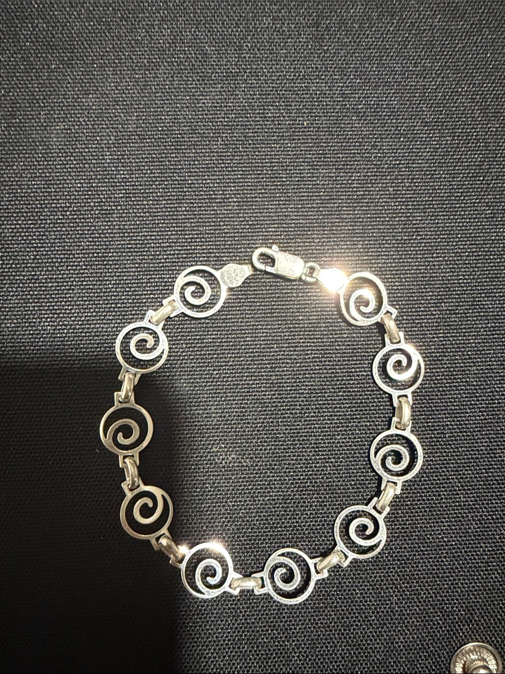 Mexican Sterling Silver .925 Spiral Link Bracelet - White